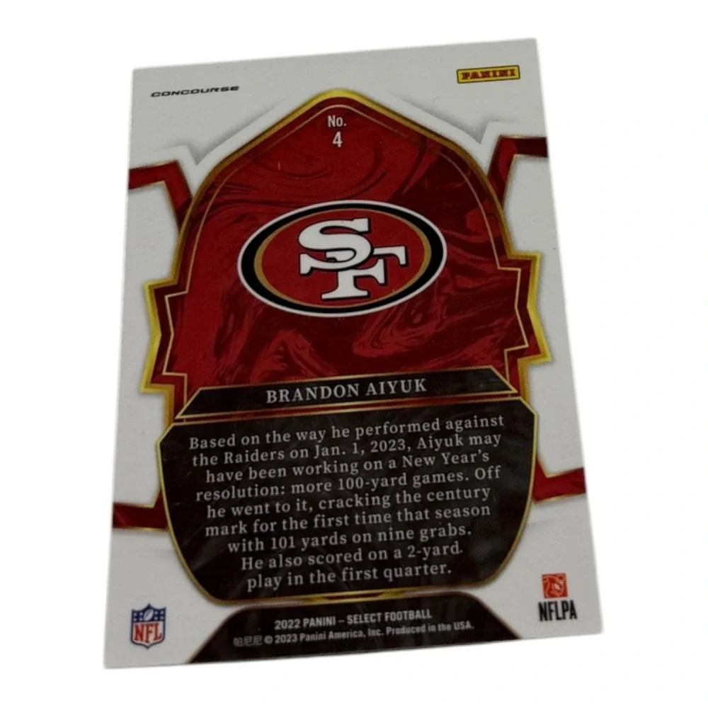 2022 Panini Select Football Brandon Aiyuk San Francisco 49ers Concourse Card 4